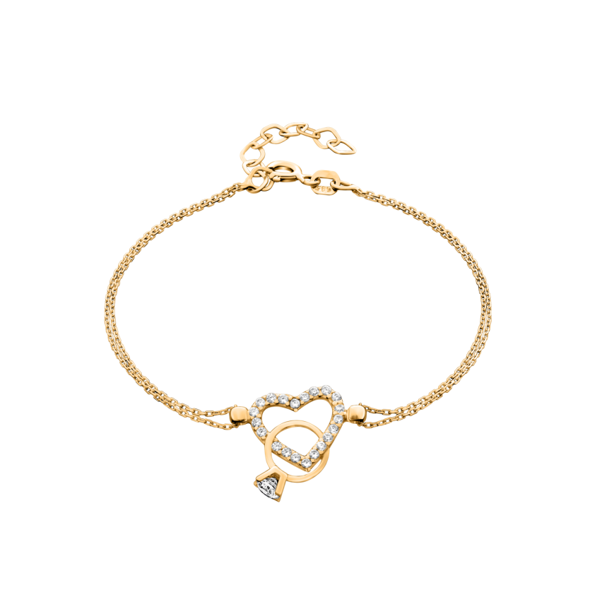 Armkette »585er Gold, Herz (Heart), Ring, 101203« mit Zirkonia