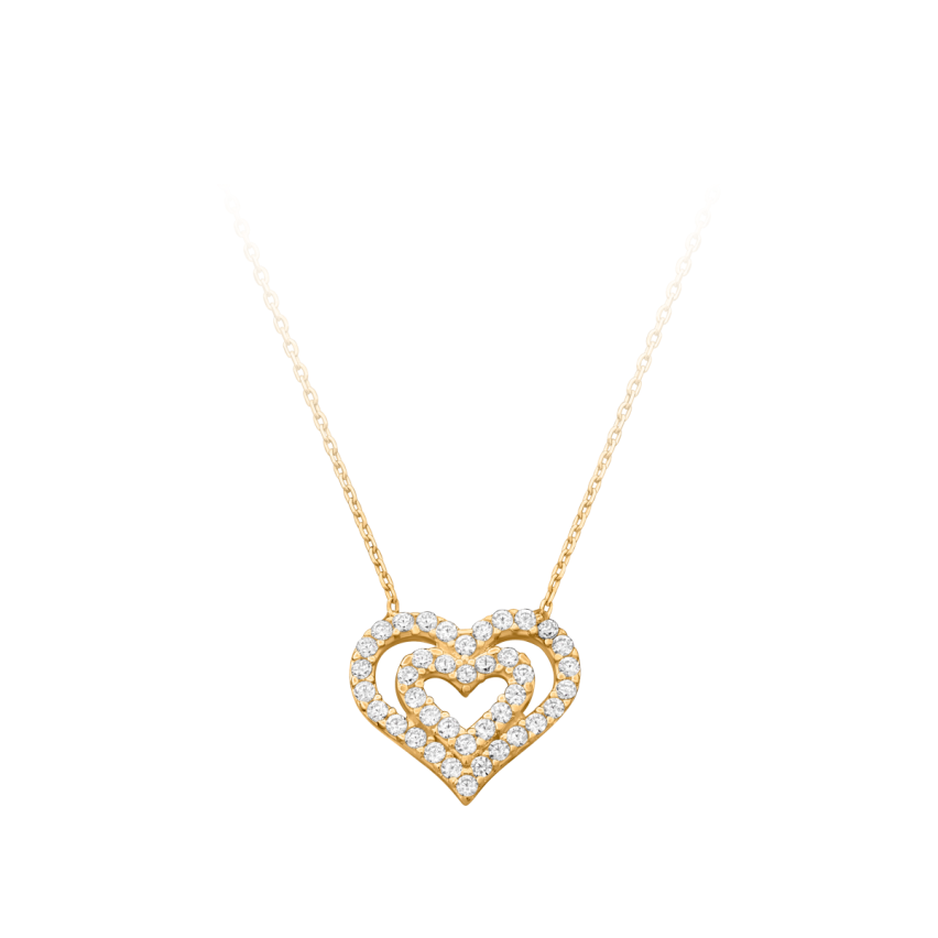 Halskette »585er Gold, Herz (Heart), 101194« mit Zirkonia